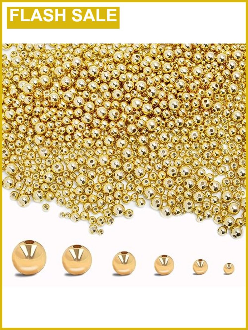 600 Gold Filled Round Beads 2.5mm Brass DIY Jewelry Making